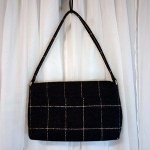 Vintage Grey Tweed Kate Spade Shoulder Bag | Good Condition